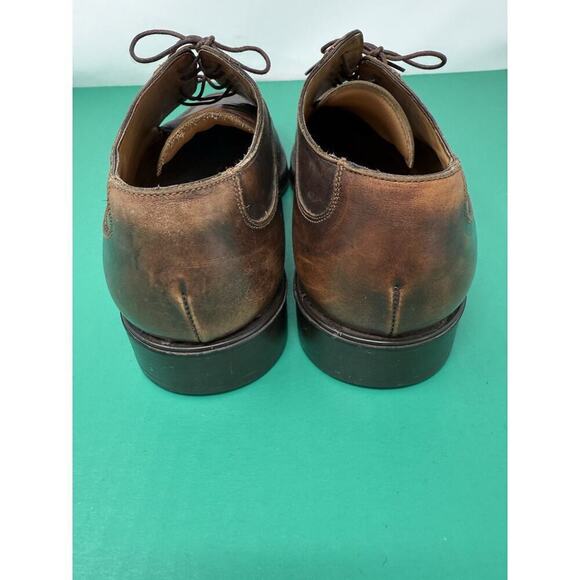 Mens Nuvola By Santoni Brown Leather Cap Toe Comfort Dress Oxfords Size 8.5 - Picture 5 of 7